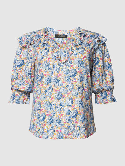 Lauren Ralph Lauren Curve PLUS SIZE Blusenshirt aus Leinen-Viskose-Mix mit floralem Muster Blau 2