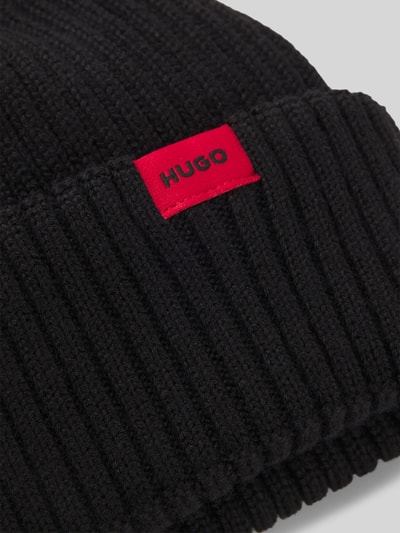 HUGO Beanie aus Schurwoll-Mix Modell 'XUSH' Black 3