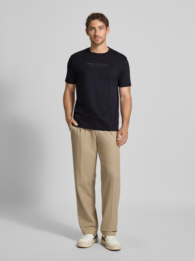 ARMANI EXCHANGE T-shirt z nadrukiem z logo Granatowy 1