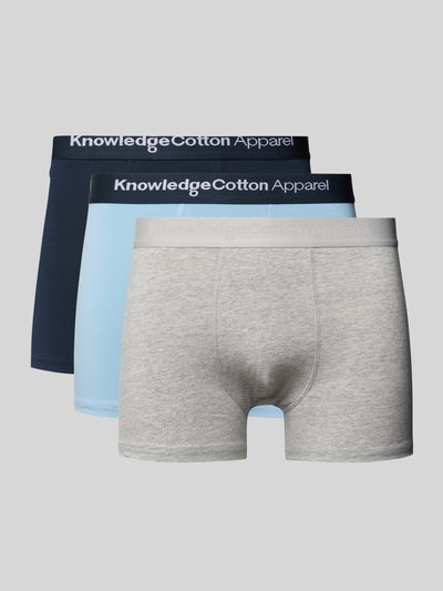 Knowledge Cotton Apparel Boxershort met elastische logoband in een set van 3 stuks Marineblauw - 1