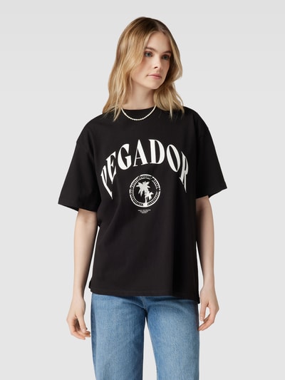 Pegador Oversized T-Shirt mit Label-Print Modell 'Solan' Black 4