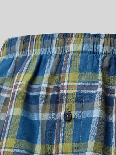 Produktfoto, Boxershorts aus Baumwolle im 2er-Pack von Schiesser in Blau-Grün-Karo mit Regular-Fit, Elastischer Bund, Reine Baumwolle.