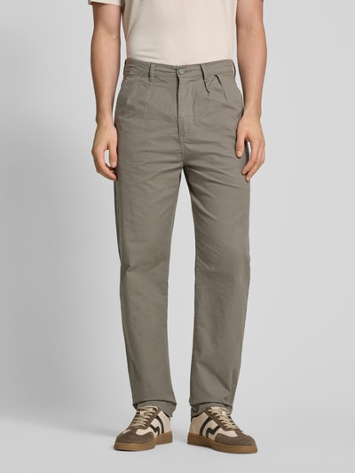 Lindbergh Tapered Fit Bundfaltenhose mit Gürtelschlaufen Oliv 4