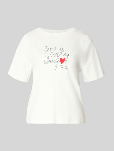 Tom Tailor T-shirt o kroju relaxed fit z czystej bawełny Złamany biały 2