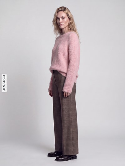 Jake*s Casual Regular fit pullover met wol Roze - 1
