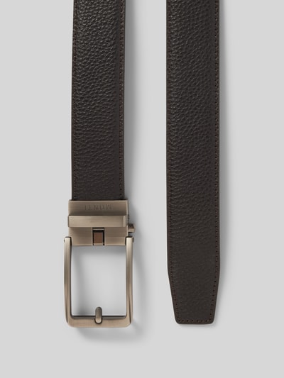 Monti Leren riem met labeldetail, model 'Yale' Chocoladebruin - 3