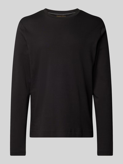 Christian Berg Men Longsleeve mit geripptem Rundhalsausschnitt Black 2