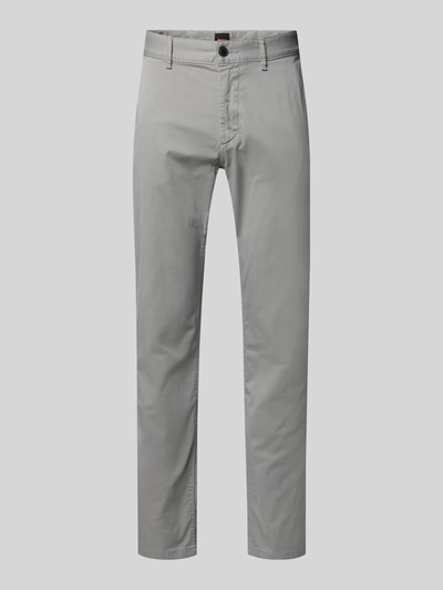 BOSS Orange Slim fit chino van katoenmix Zilver - 2
