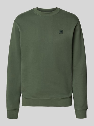 Scotch & Soda Bluza z detalem z logo Oliwkowy 2