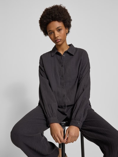 Only Oversized Bluse aus reiner Baumwolle Modell 'THYRA' Anthrazit 3