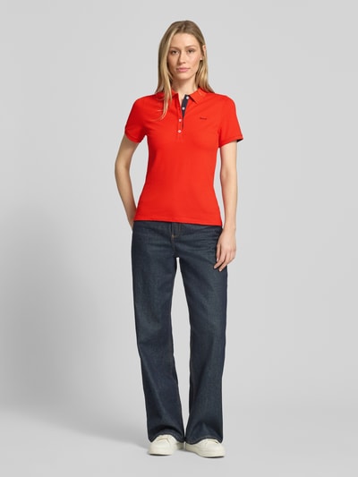 GANT Slim Fit Poloshirt mit Label-Stitching Hellrot 1