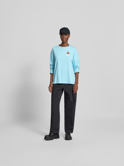 Kenzo Longsleeve mit Label-Print Aqua 1