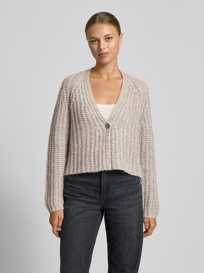 Hemisphere Gebreid jack van kasjmiermix met knoopsluiting Lichtgrijs gemêleerd - 4