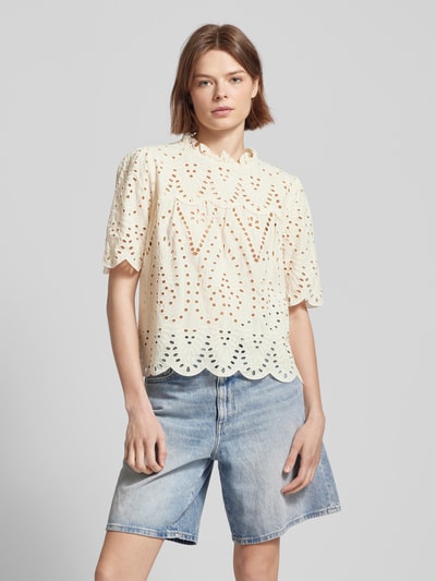 Only Blouse met broderie anglaise, model 'NYLA LIFE' Ecru - 4
