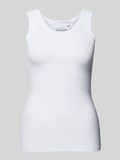 Calvin Klein Womenswear Top z efektem prążkowania Biały 2