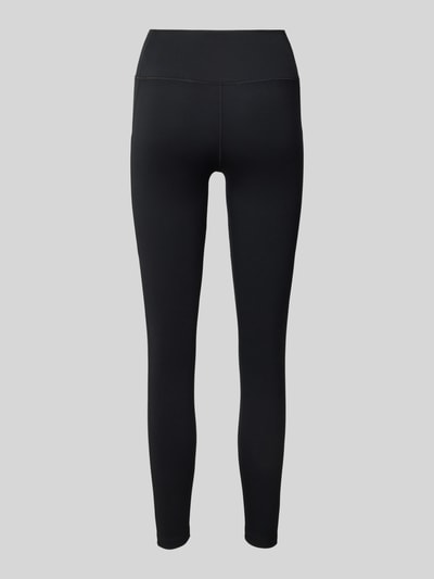 Produktfoto, schwarze Slim Fit Leggins mit Logo-Print von NIKE TRAINING aus elastischem Material-Mix, breiter Bund, glatte Oberfläche