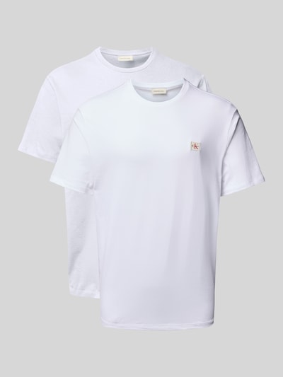 Calvin Klein Jeans T-shirt met labeldetail in een set van 2 stuks Marineblauw - 1