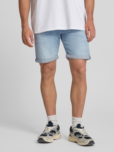 JACK & JONES Regular Fit Jeansshorts mit Umschlag Modell 'RICK' Hellblau 4