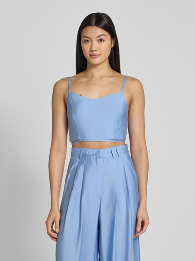 GUIDO MARIA KRETSCHMER WOMAN Korte top in kreuklook, model 'Athina' Lichtblauw - 4