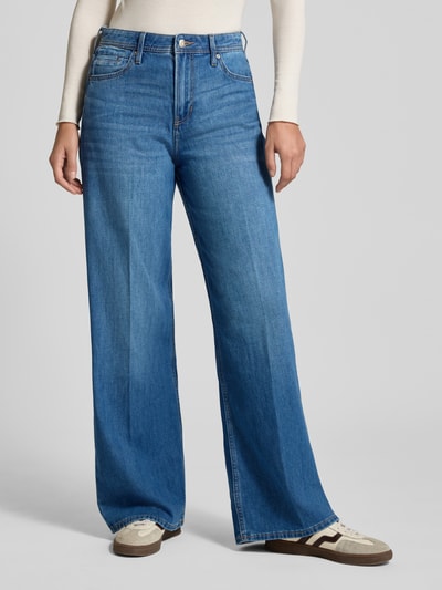 s.Oliver RED LABEL Wide Leg High Rise Jeans van katoenmix model 'SURI' Jeansblauw - 4