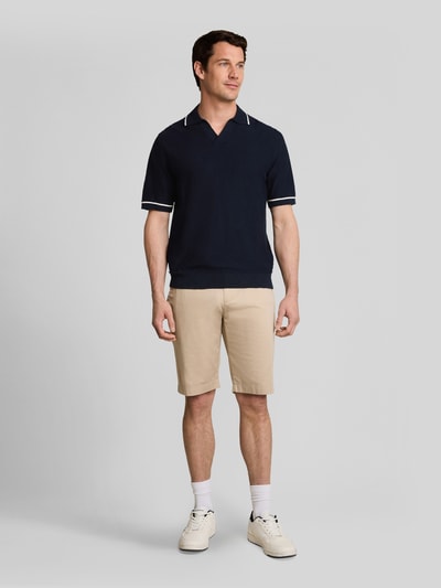 Tom Tailor Koszulka polo z czystej bawełny o wyglądzie dzianiny, krój regular fit Granatowy 1