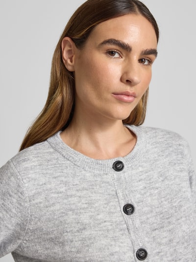 Soyaconcept Gebreid jack met ronde hals, model 'ORLEAN' Lichtgrijs gemêleerd - 3