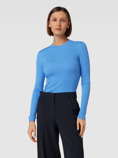Selected Femme Shirt met lange mouwen en ribstructuur, model 'LYDIA' Hemelblauw - 4