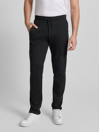 bugatti Sweatpants met elastische band, model 'Selanik' Zwart - 4