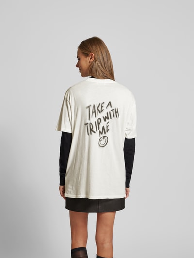 Anine Bing Oversized T-Shirt mit Label-Print Weiss 5