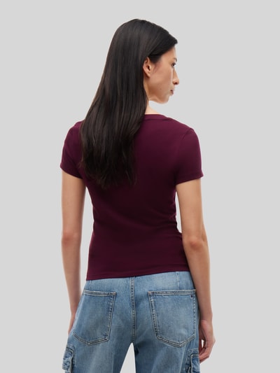 Tommy Jeans Slim Fit T-Shirt aus reiner Baumwolle Bordeaux 5