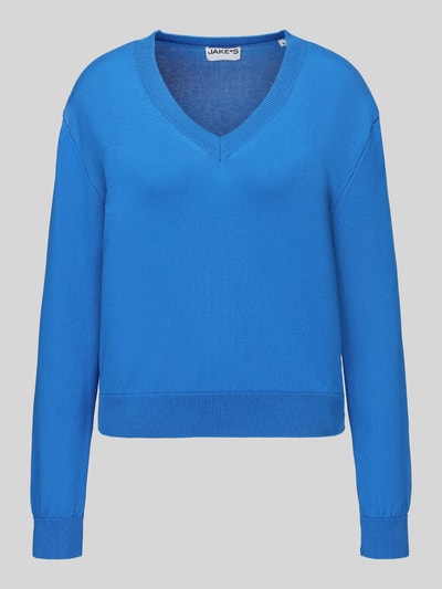 Jake*s Casual Pullover mit V-Ausschnitt Royal 2
