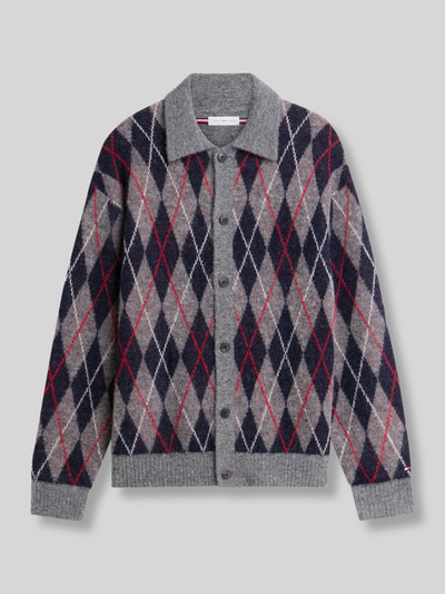 Tommy Hilfiger Strickjacke aus Alpaka mit Hemdkragen Dunkelgrau 2