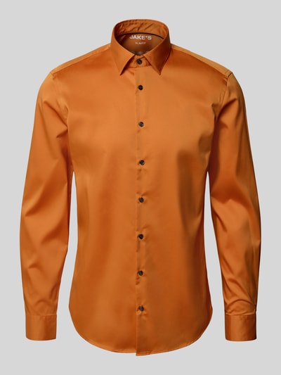 Jake*s Slim Fit Business-Hemd mit Kentkragen Dunkelorange 2