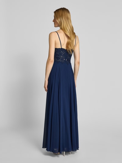 Mascara Abendkleid mit Spitzenbesatz Marine 5