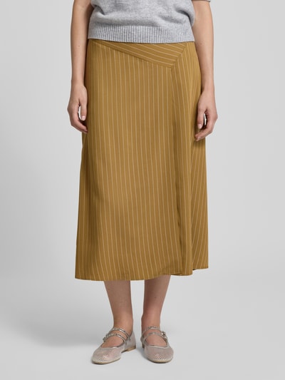 MAX&Co. Uitlopende midirok van viscosemix, model 'TRUDY' Camel - 4