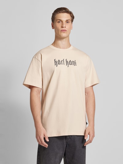 KARL KANI T shirt met labelprint model Signature in beige online kopen P C