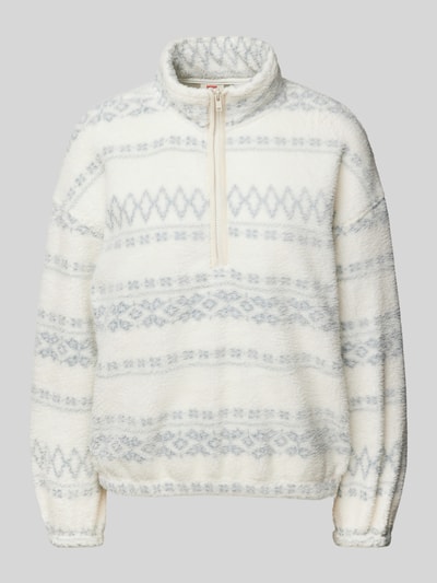 Levi's® Fleecepullover mit Troyer-Kragen Modell 'DELTA' Ecru 1