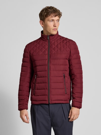 Christian Berg Men Steppjacke mit Reißverschlusstaschen Dunkelrot 4
