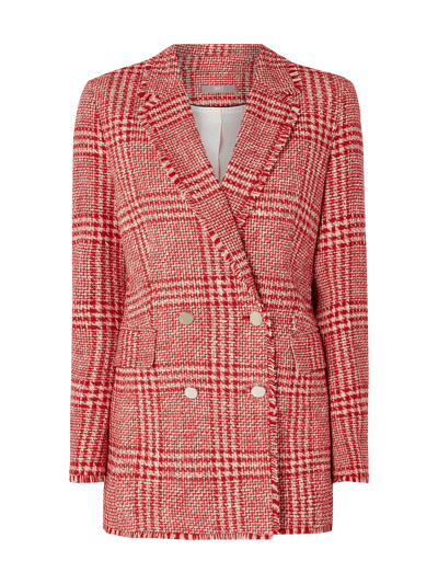 Jake*s Collection Lange blazer met glencheck-dessin Rood - 2