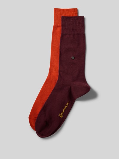 Burlington Socken mit Label-Details im 2er-Pack Dunkelorange 1