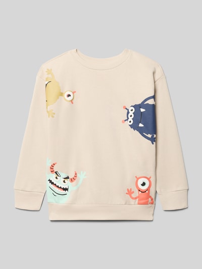Blue Seven Sweatshirt met ribboorden Zand - 1