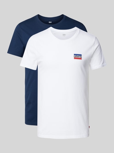 Levi's® T-shirt met labelprint in een set van 2 stuks Donkerblauw - 2