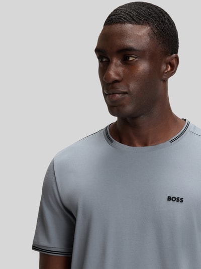 BOSS Green t-shirt o kroju regular fit z mieszanka bawełny model 'TAUL ' Szaroniebieski 3