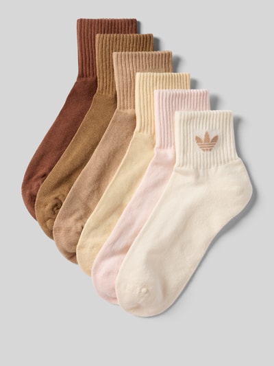 Produktfoto, Socken mit Logo im 6er-Pack von adidas Originals in Beigetönen aus Baumwoll-Mix mit Stretch-Anteil, körpernahe Passform, Logo