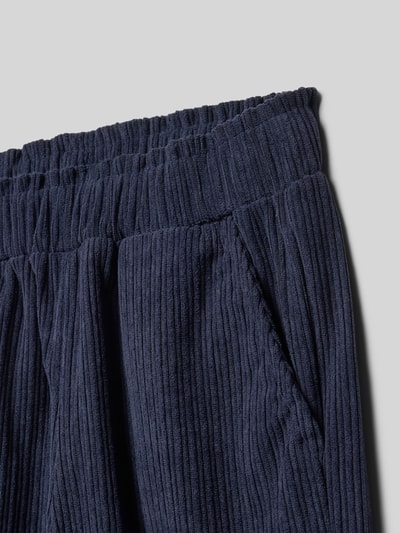 Blue Seven Wide fit corduroy broek met elastische band Marineblauw - 2