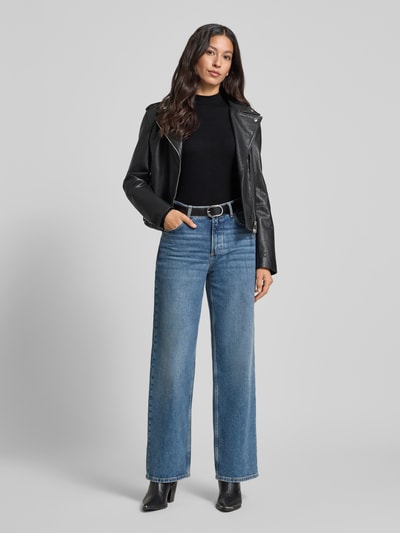 Marc O'Polo Regular fit shirt met lange mouwen van katoenmix Zwart - 1