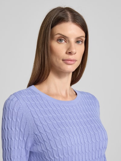 Christian Berg Woman Gebreide pullover met kabelpatroon Lavendel - 3