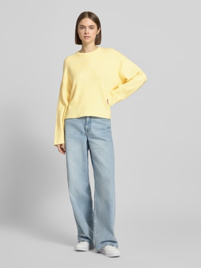 ONLY Relaxed fit Gebreide pullover met O-neck Model 'SIMONI' Lichtgeel - 1
