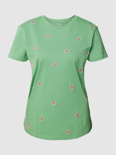 Jake*s Casual T-shirt van katoen met all-over motief Groen - 2