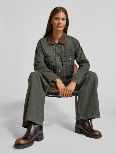 Vero Moda Wide Leg Jeans aus reiner Baumwolle Modell 'WIEN' Oliv 3